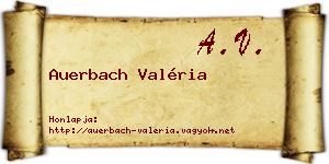 Auerbach Valéria névjegykártya